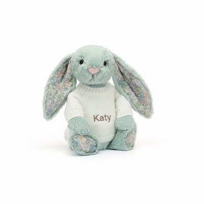 Jellycat Blossom Sage Bunny with Cream Jumper New Zealand | AVCHQ4108